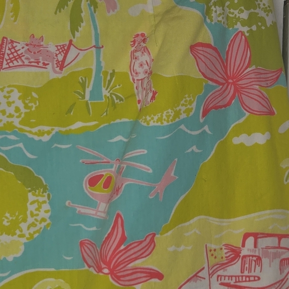 Lilly Pulitzer Colorful Private Island Print Cotton Lined Mini Skirt Size 4 - Picture 5 of 8